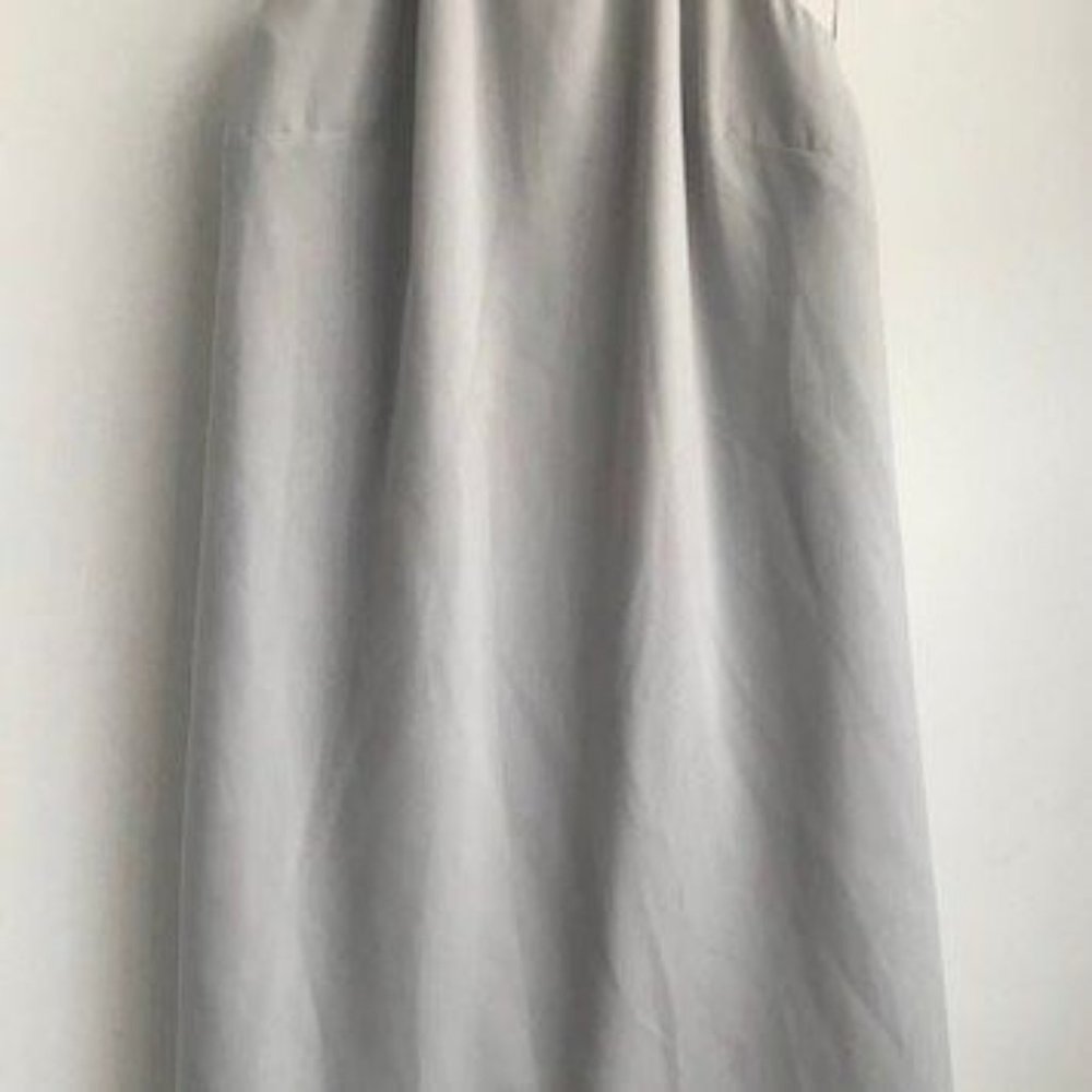 Gray Keepsake 60's vibe mini halter dress